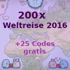 200x Weltreise 2016 + 25x Weltreise 2016 Bonus