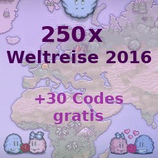 250x Weltreise 2016 + 30x Weltreise 2016 Bonus
