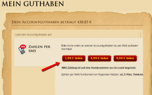 Thumbnail: Aufladen per SMS - Button